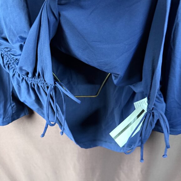 Lands' End Women's 1X-3X Deep Sea Navy Adjustable Tunic Swim‎ Long Sleeve Rash - Picture 4 of 7